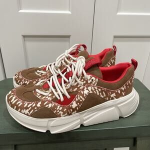 New Ugg Calle Lace Speckled Sneakers Brown Size 8.5